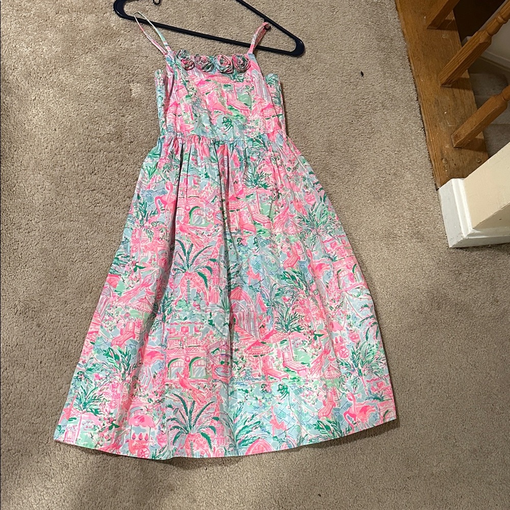 Lilly Pulitzer Tropical Pink and Green Kids Dress